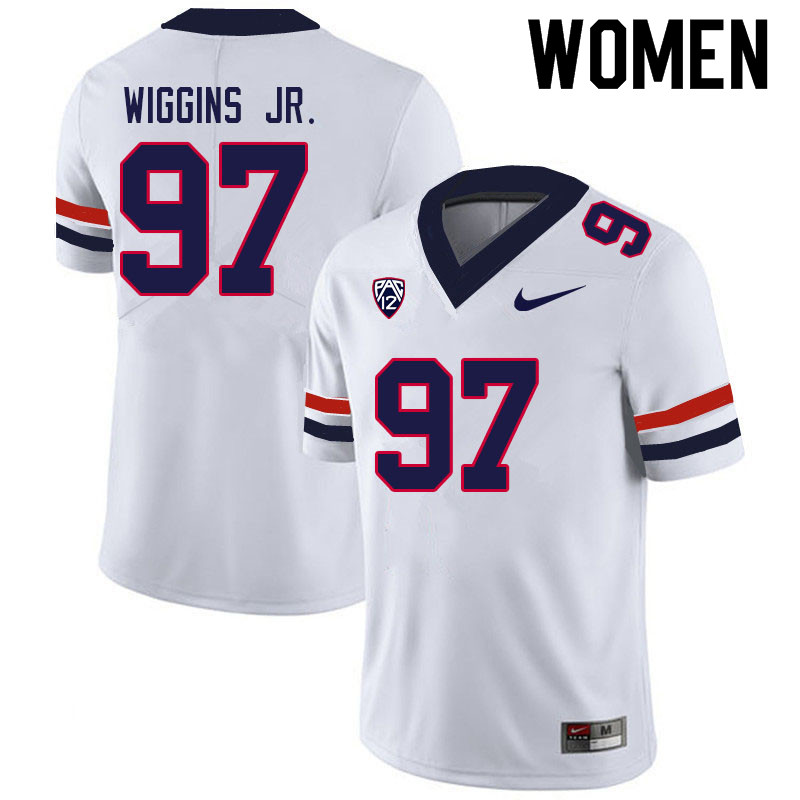 Women #97 Jermaine Wiggins Jr. Arizona Wildcats College Football Jerseys Sale-White - Click Image to Close